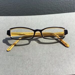 Kliik Denmark Saskia 358 Bold Yellow to Black Rectangular Eyeglasses